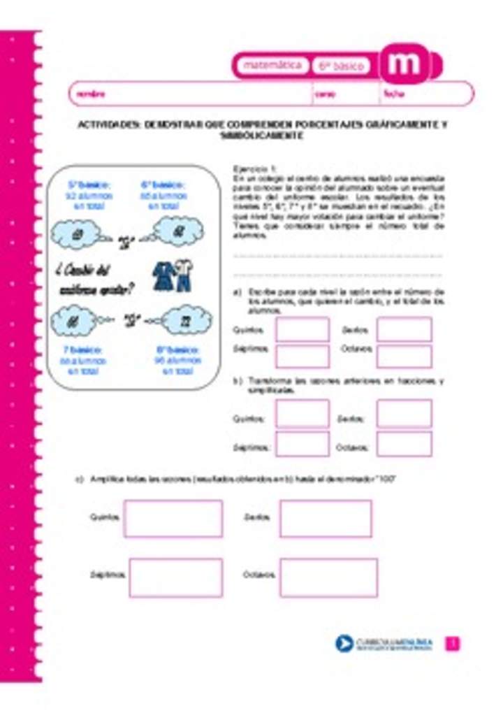 Demostrar que comprenden porcentajes gráficamente y simbólicamente Demostrar que comprenden porcentajes gráficamente y simbólicamente