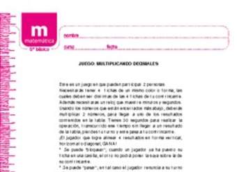 Juego: multiplicando decimales Juego: multiplicando decimales