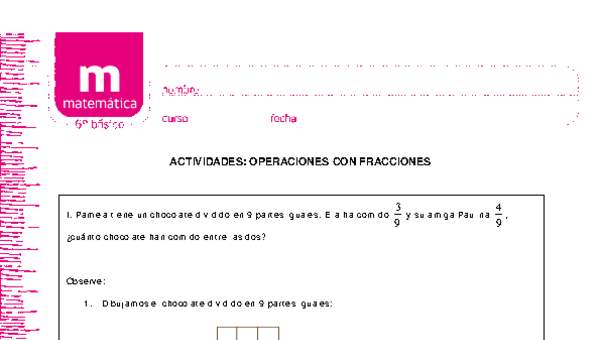Operaciones con fracciones Operaciones con fracciones