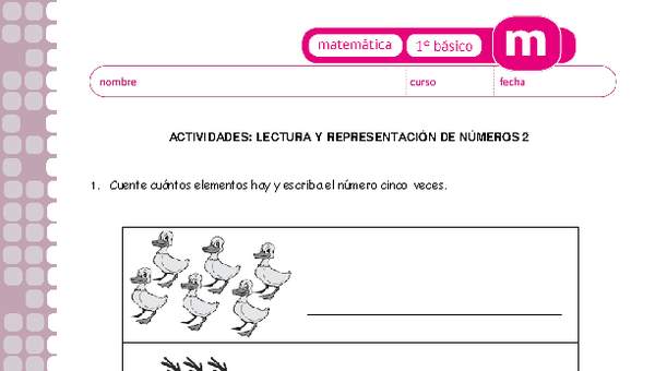 Lectura y representación de números 2 Lectura y representación de números 2
