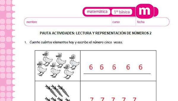 Lectura y representación de números 2