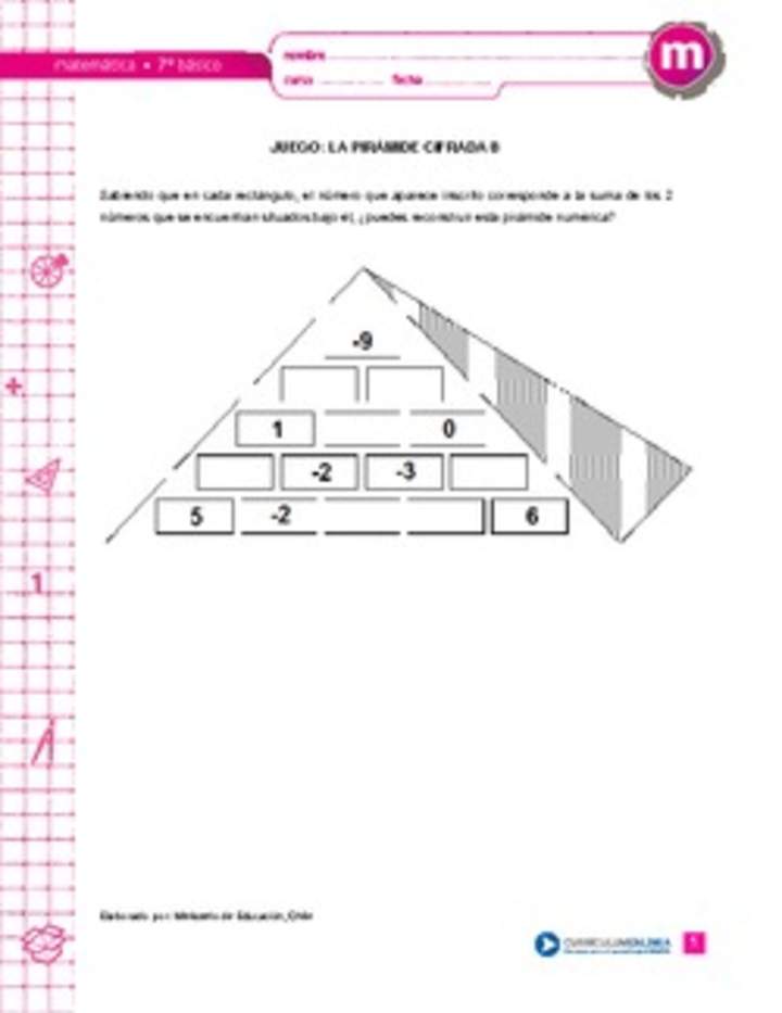 Juego: La pirámide cifrada 8 Juego: La pirámide cifrada 8