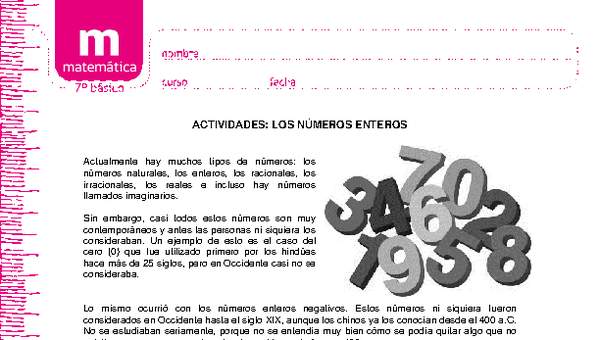 Los números enteros Los números enteros