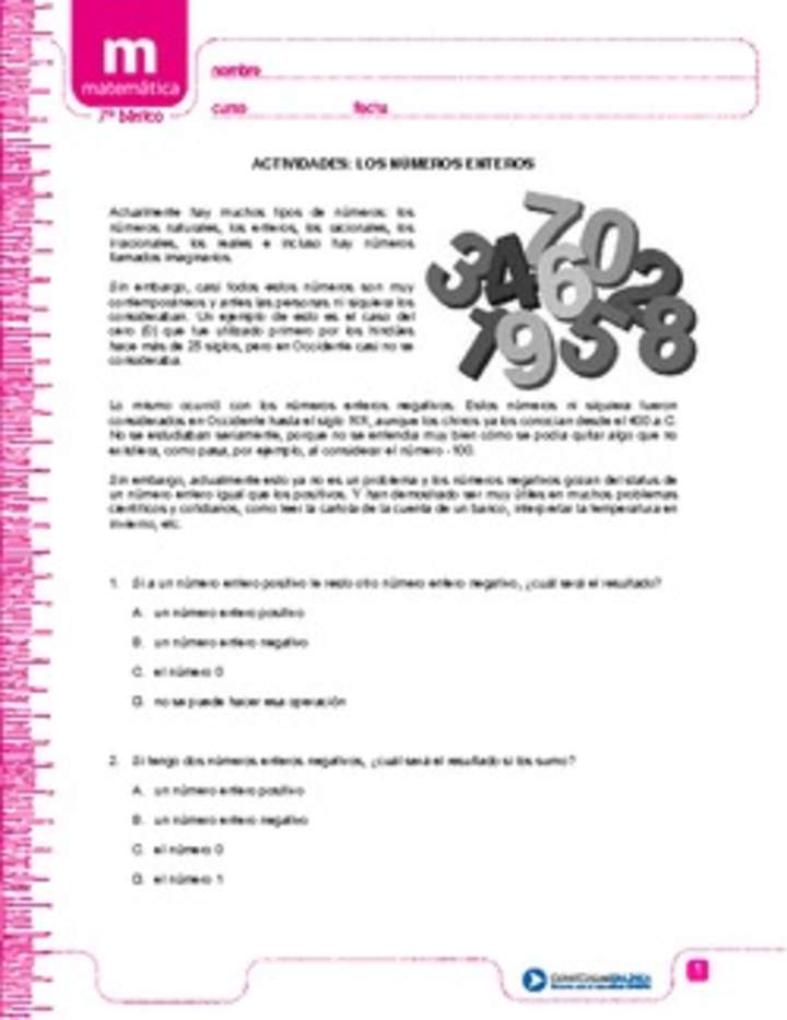 Los números enteros Los números enteros