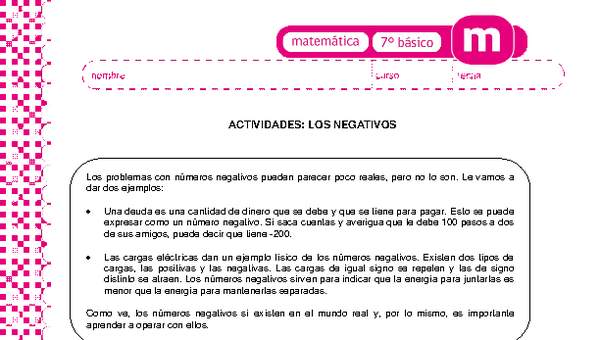 Los negativos Los negativos
