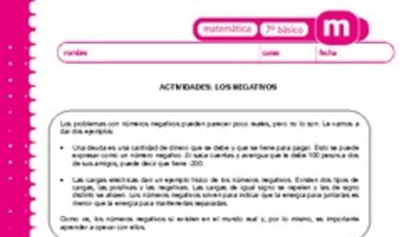 Los negativos Los negativos