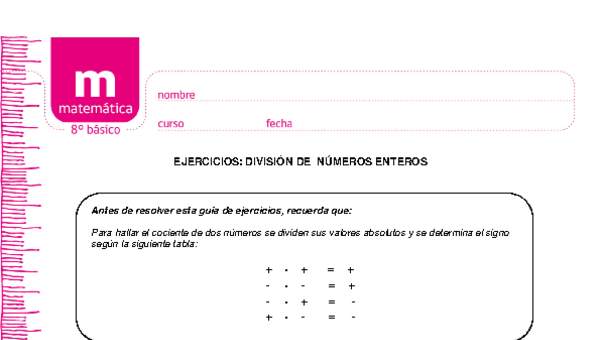 División de números enteros División de números enteros