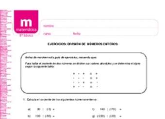 División de números enteros División de números enteros