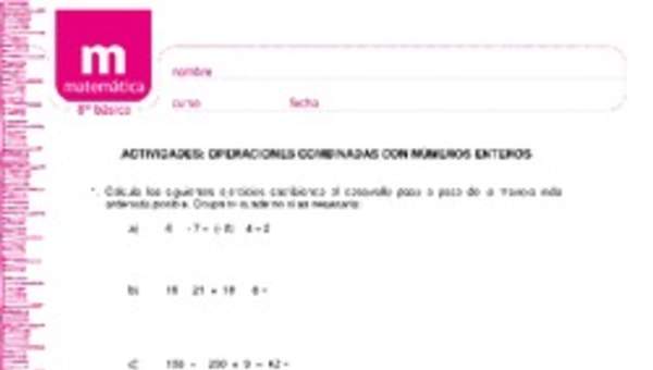 Operaciones combinadas con números enteros Operaciones combinadas con números enteros
