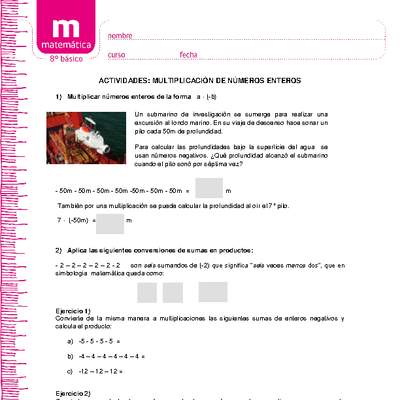 Multiplicación de números enteros Multiplicación de números enteros