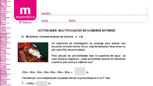 Multiplicación de números enteros Multiplicación de números enteros