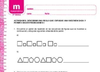 Descubrir una regla que explique una sucesión dada y permita hacer predicciones 1 Descubrir una regla que explique una sucesión dada y permita hacer predicciones 1