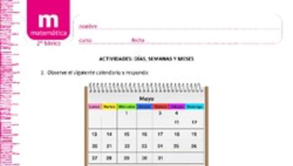 Días, semanas y meses Días, semanas y meses