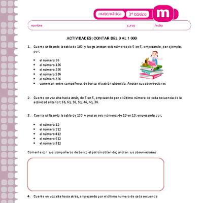 Contar del 0 al 1 000 Contar del 0 al 1 000