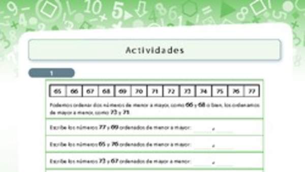 Mayor que, menor que y ordenar cifras Mayor que, menor que y ordenar cifras