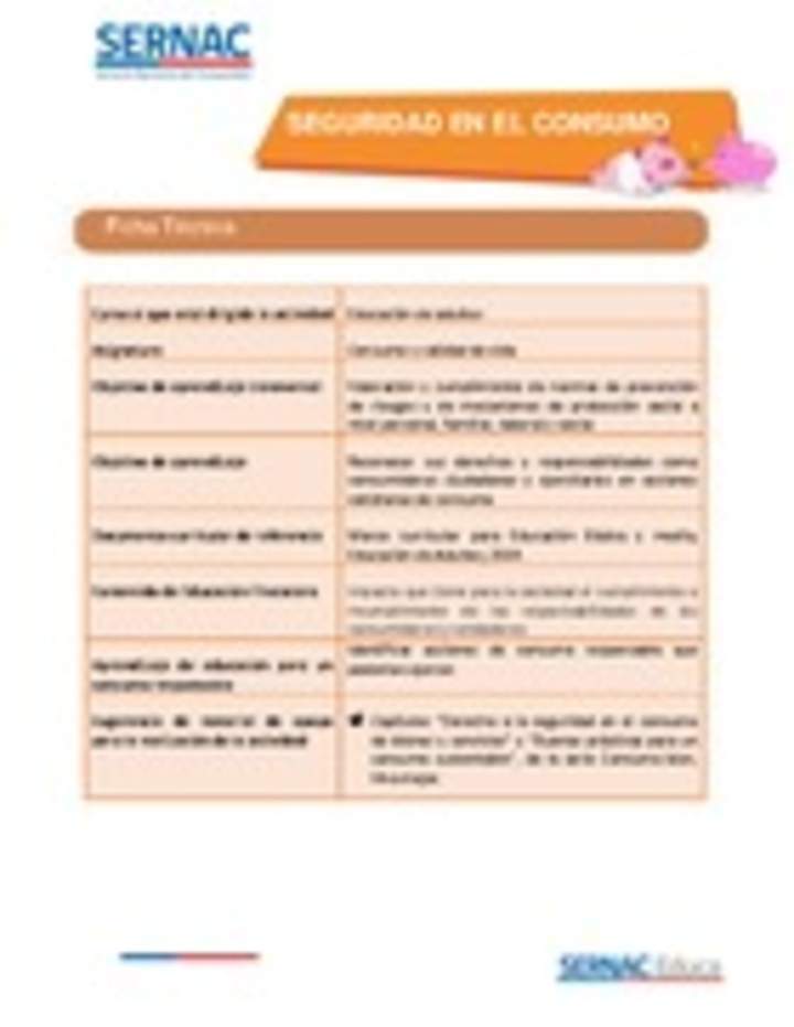 Seguridad en el consumo Seguridad en el consumo