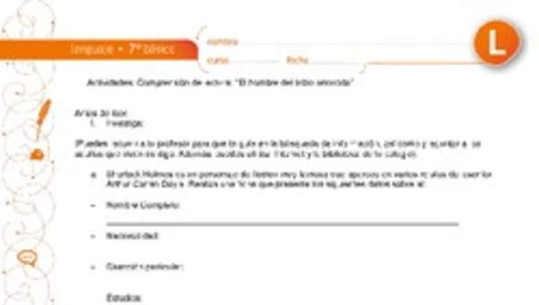 Comprensión de lectura El hombre del labio retorcido Comprensión de lectura El hombre del labio retorcido