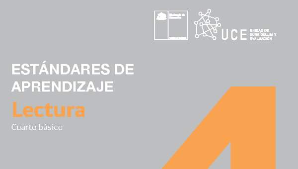Estándares de Aprendizaje Lectura 4° básico Estándares de Aprendizaje Lectura 4° básico
