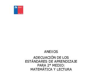 Anexos Adecuación de los Estándares de Aprendizaje para 2º medio