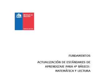 Fundamentos actualización de Estándares de Aprendizaje para 4º básico Fundamentos actualización de Estándares de Aprendizaje para 4º básico
