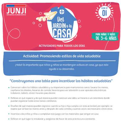 Construyamos una tabla para incentivar los hábitos saludables Construyamos una tabla para incentivar los hábitos saludables