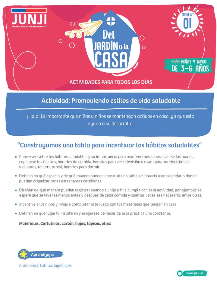 Construyamos una tabla para incentivar los hábitos saludables Construyamos una tabla para incentivar los hábitos saludables