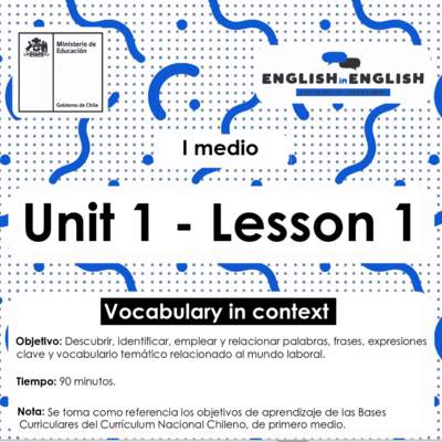 Lesson 1 Inglés 1º medio Lesson 1 Inglés 1º medio