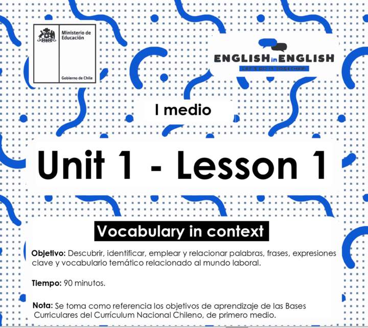 Lesson 1 Inglés 1º medio Lesson 1 Inglés 1º medio