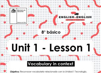 Lesson 1 Inglés 8º básico Lesson 1 Inglés 8º básico