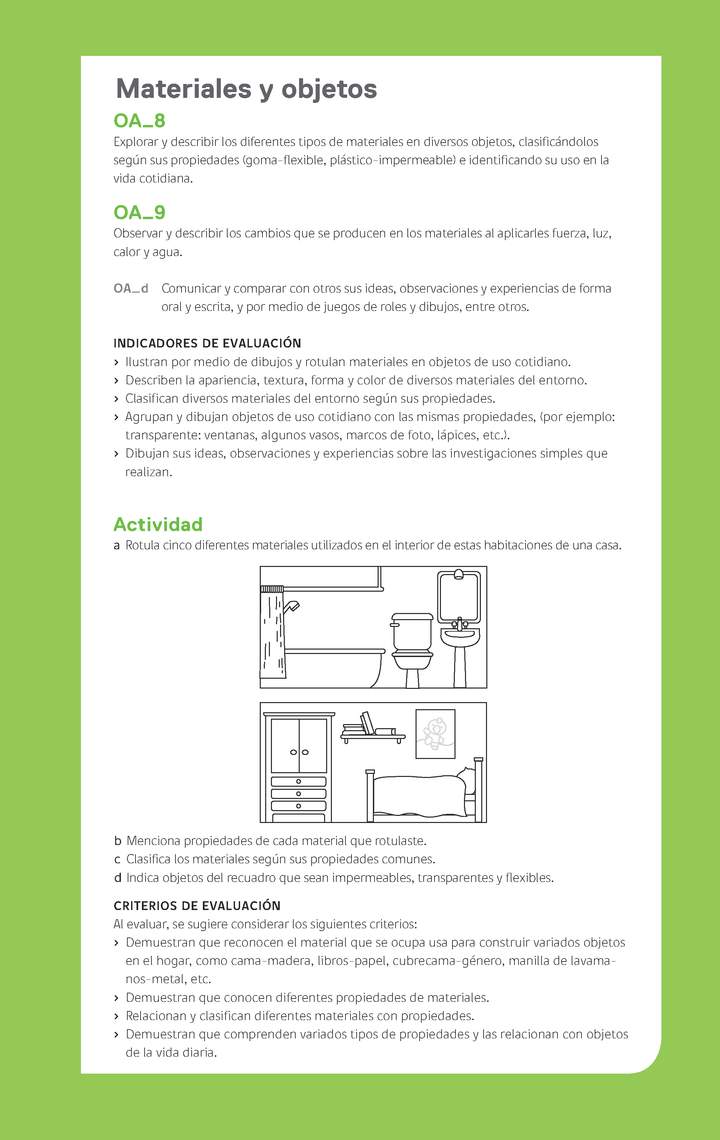 Ejemplo Evaluación Programas - OA08 - OA09 - Materiales y objetos 3 Ejemplo Evaluación Programas - OA08 - OA09 - Materiales y objetos 3