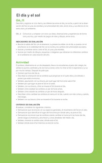 Ejemplo Evaluación Programas - OA11 - El día y el sol Ejemplo Evaluación Programas - OA11 - El día y el sol