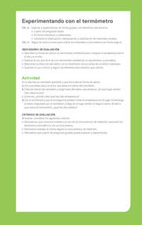 Ejemplo Evaluación Programas - OA - Experimentando con el termómetro Ejemplo Evaluación Programas - OA - Experimentando con el termómetro