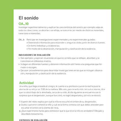 Ejemplo Evaluación Programas - OA10 - El sonido Ejemplo Evaluación Programas - OA10 - El sonido