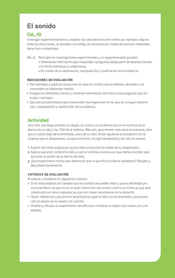 Ejemplo Evaluación Programas - OA10 - El sonido Ejemplo Evaluación Programas - OA10 - El sonido