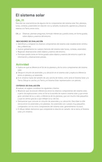 Ejemplo Evaluación Programas - OA11 - El sistema solar Ejemplo Evaluación Programas - OA11 - El sistema solar