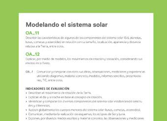 Ejemplo Evaluación Programas - OA11 - OA12 - Modelando el sistema solar Ejemplo Evaluación Programas - OA11 - OA12 - Modelando el sistema solar