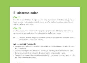 Ejemplo Evaluación Programas - OA11 - OA13 - El sistema solar Ejemplo Evaluación Programas - OA11 - OA13 - El sistema solar