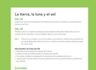 Ejemplo Evaluación Programas - OA12 - OA13 - La tierra, la luna y el sol Ejemplo Evaluación Programas - OA12 - OA13 - La tierra, la luna y el sol