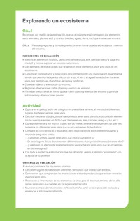 Ejemplo Evaluación Programas - OA01 - Explorando un ecosistema Ejemplo Evaluación Programas - OA01 - Explorando un ecosistema