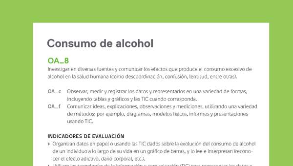 Ejemplo Evaluación Programas - OA08 - Consumo de alcohol Ejemplo Evaluación Programas - OA08 - Consumo de alcohol