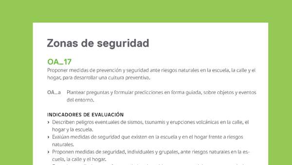 Ejemplo Evaluación Programas - OA17 - Zonas de seguridad Ejemplo Evaluación Programas - OA17 - Zonas de seguridad