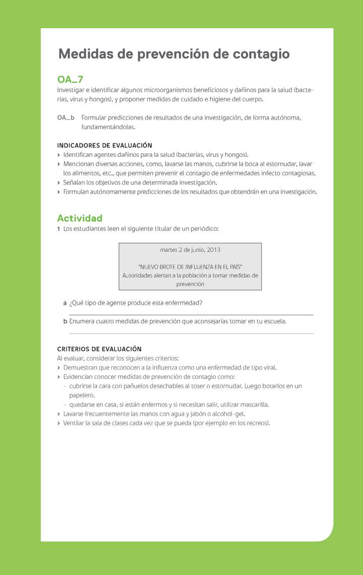 Ejemplo Evaluación Programas - OA07 - Medidas de prevención de contagio Ejemplo Evaluación Programas - OA07 - Medidas de prevención de contagio