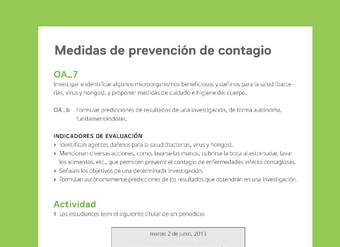 Ejemplo Evaluación Programas - OA07 - Medidas de prevención de contagio Ejemplo Evaluación Programas - OA07 - Medidas de prevención de contagio