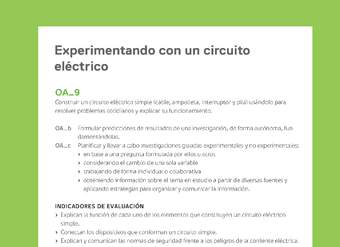 Ejemplo Evaluación Programas - OA09 - Experimentando con un circuito eléctrico Ejemplo Evaluación Programas - OA09 - Experimentando con un circuito eléctrico