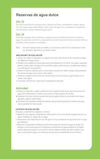 Ejemplo Evaluación Programas - OA11 - OA14 - Reservas de agua dulce Ejemplo Evaluación Programas - OA11 - OA14 - Reservas de agua dulce