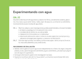 Ejemplo Evaluación Programas - OA12 - Experimentando con agua Ejemplo Evaluación Programas - OA12 - Experimentando con agua