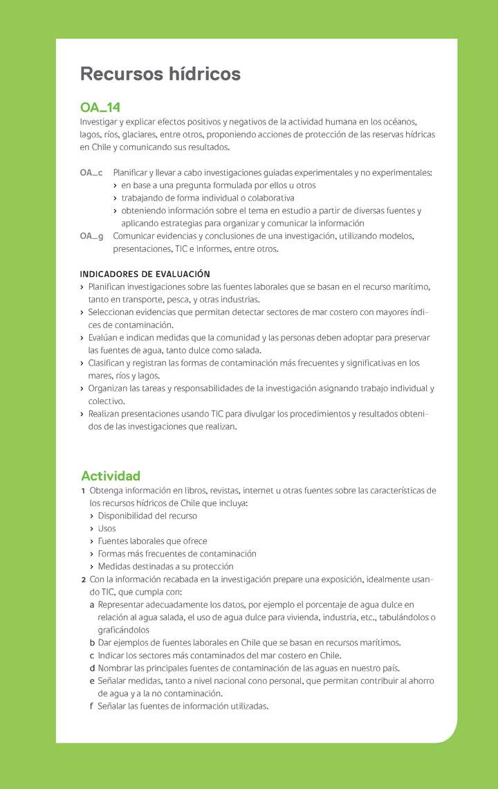 Ejemplo Evaluación Programas - OA14 - Recursos hídricos Ejemplo Evaluación Programas - OA14 - Recursos hídricos