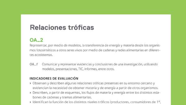 Ejemplo Evaluación Programas - OA02 - Relaciones tróficas Ejemplo Evaluación Programas - OA02 - Relaciones tróficas