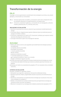 Ejemplo Evaluación Programas - OA09 - Transformación de la energía Ejemplo Evaluación Programas - OA09 - Transformación de la energía