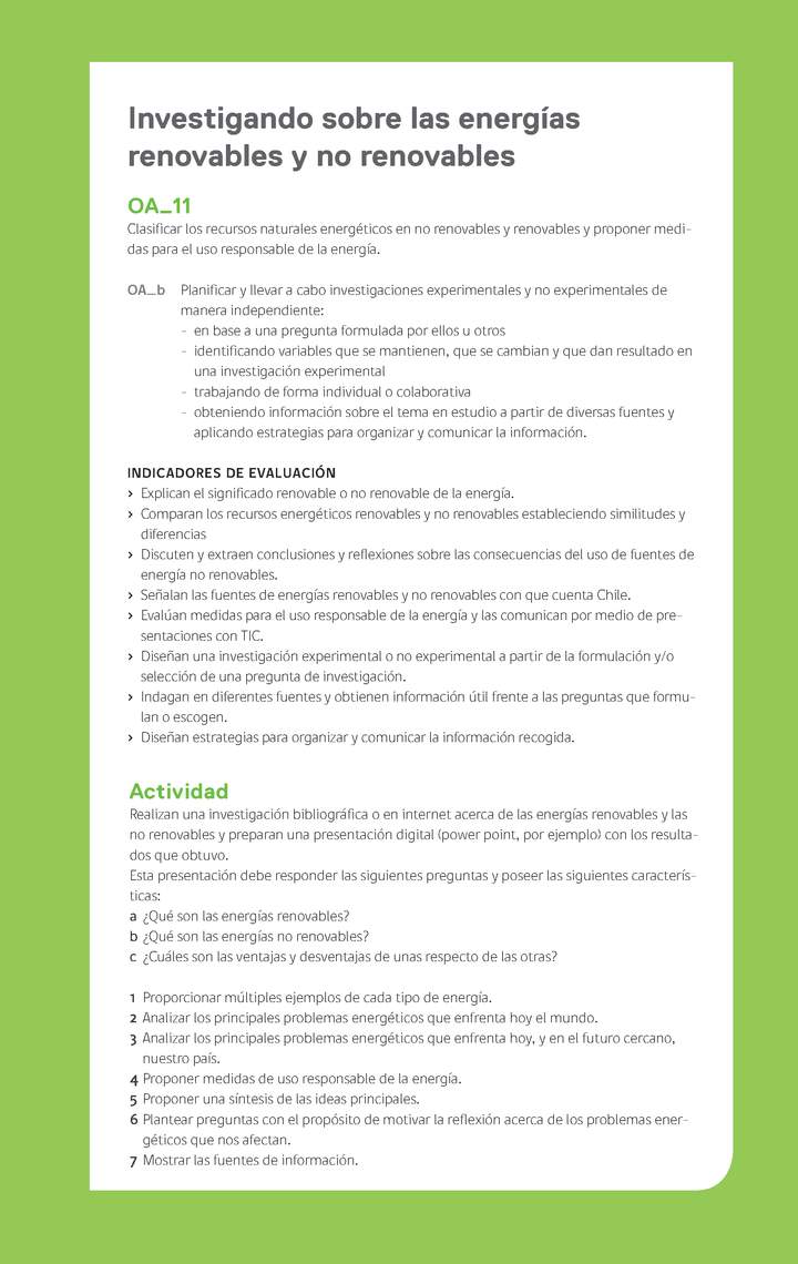 Ejemplo Evaluación Programas - OA11 - Investigando sobre las energías renovables y no renovables Ejemplo Evaluación Programas - OA11 - Investigando sobre las energías renovables y no renovables